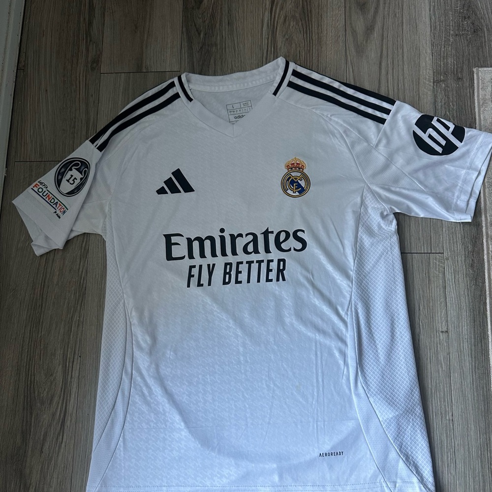 Adidas White and Black Real Madrid Jersey